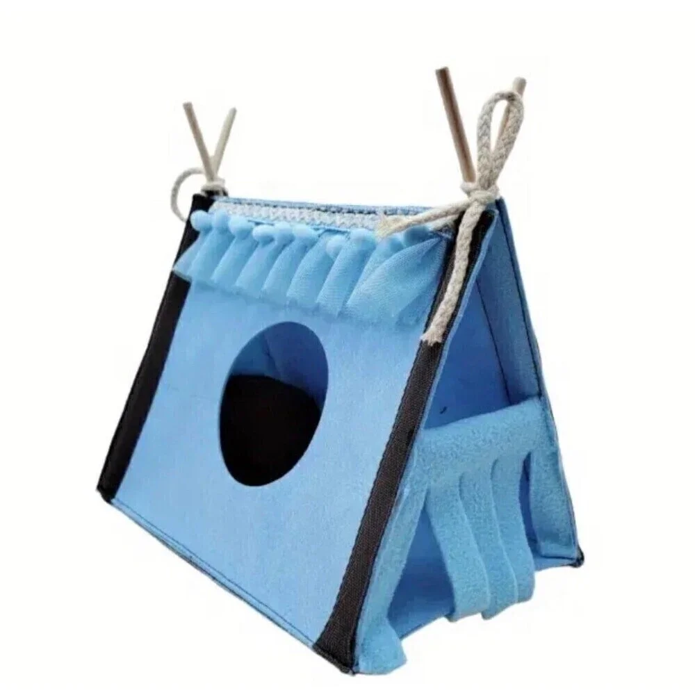 Small Pet Hide Felt Tent Hamster, Guinea Pig, Blue